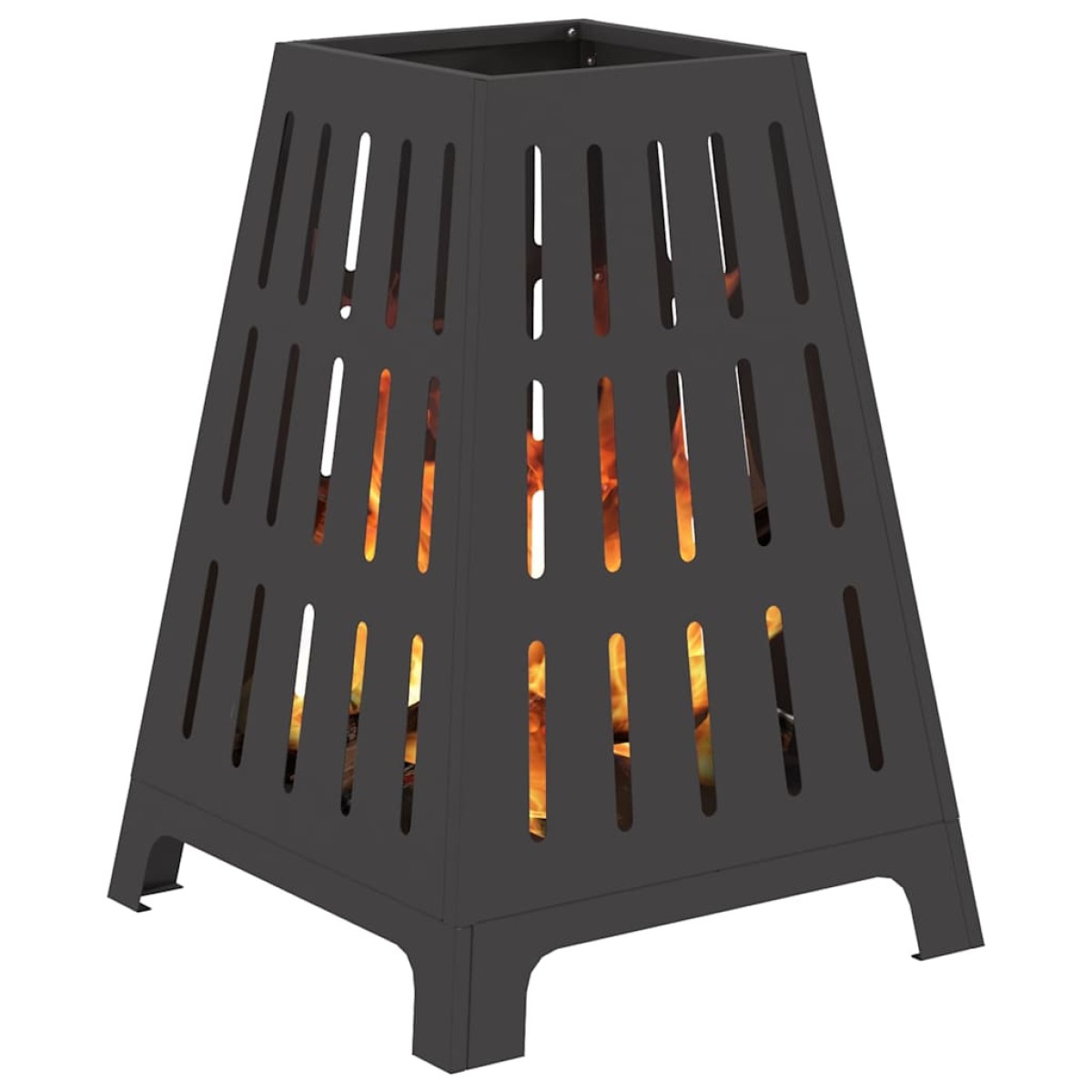 vidaXL Φωτιά Μπολ Μαύρο 50 x 50 x 70 cm Ατσάλι Σκληρυθέν στον Αέρα