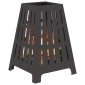 vidaXL Φωτιά Μπολ Μαύρο 50 x 50 x 70 cm Ατσάλι Σκληρυθέν στον Αέρα