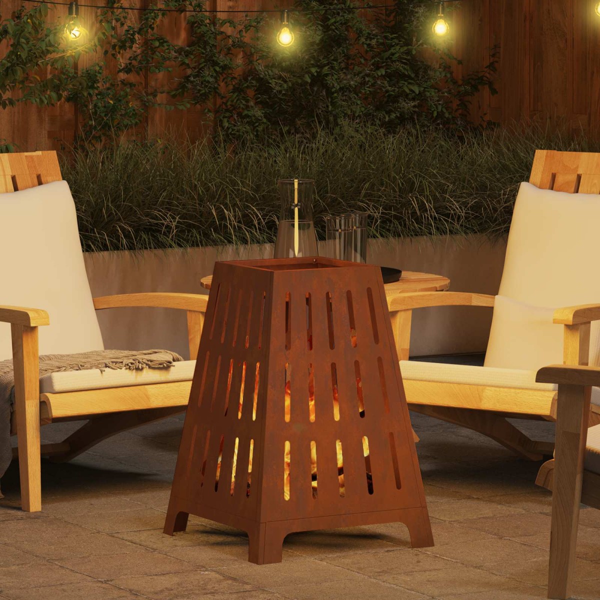 vidaXL Φωτιά Μπολ Σκ rusty 50 x 50 x 70 cm Ατσάλι Σκληρυθέν στον Αέρα