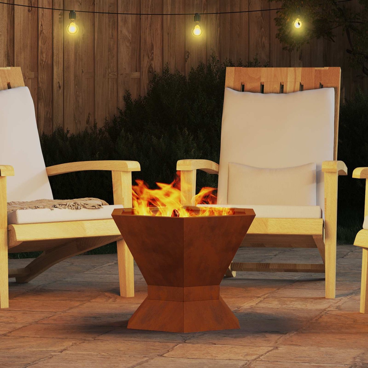 vidaXL Φωτιά Μπολ Σκ rusty 50 x 50 x 40 cm Ατσάλι Σκληρυθέν στον Αέρα
