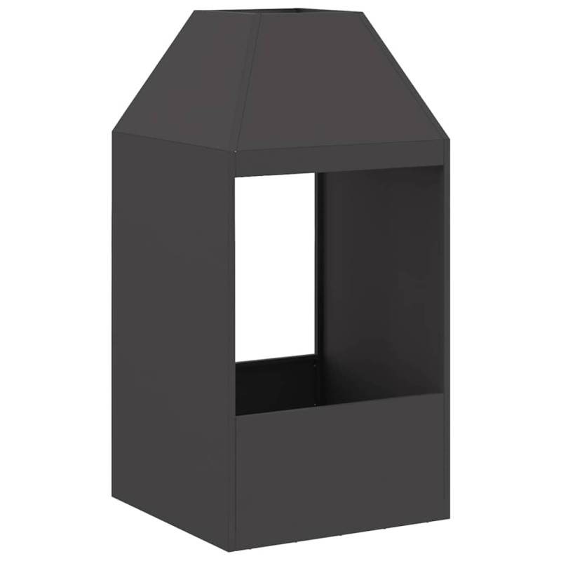 vidaXL Φωτιά σε μπολ Μαύρο 50 x 50 x 100 cm Ατσάλι Σκληρυθέν στον Αέρα