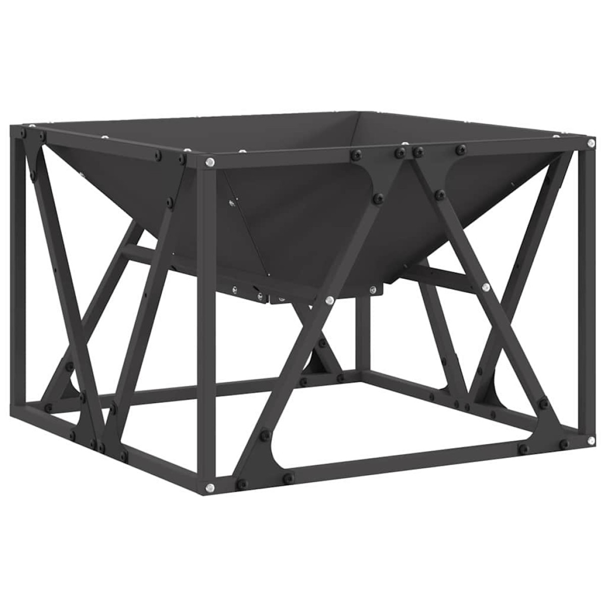 vidaXL Φωτιά Μπολ Μαύρο 50 x 50 x 35 cm Ατσάλι Σκληρυθέν στον Αέρα