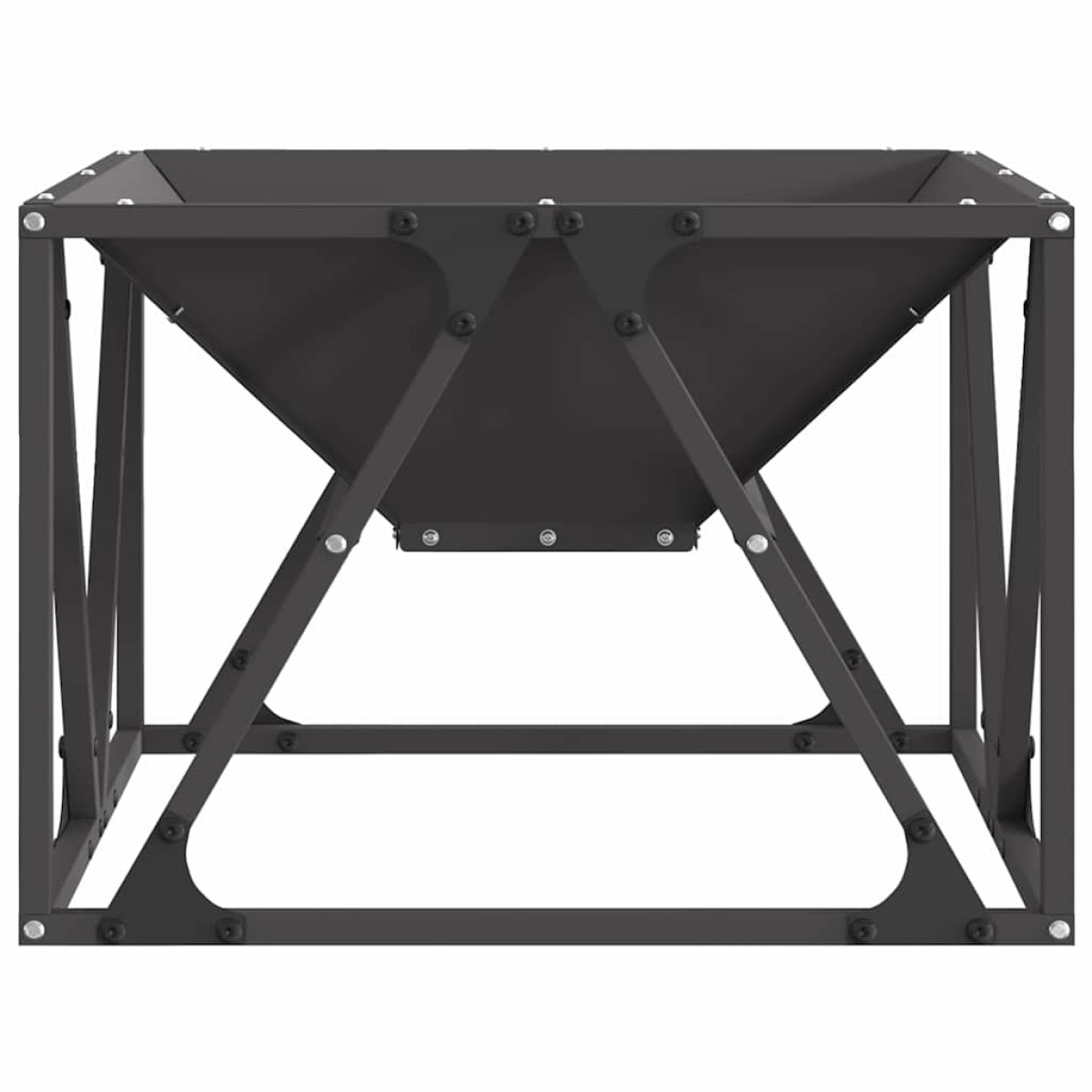 vidaXL Φωτιά Μπολ Μαύρο 50 x 50 x 35 cm Ατσάλι Σκληρυθέν στον Αέρα