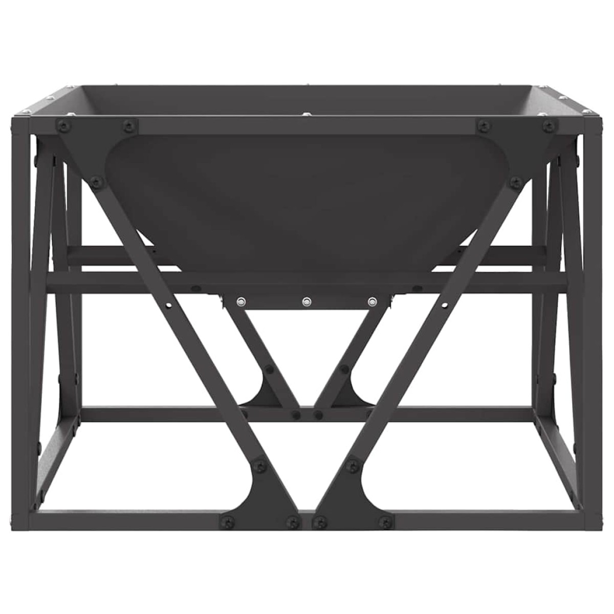 vidaXL Φωτιά Μπολ Μαύρο 50 x 50 x 35 cm Ατσάλι Σκληρυθέν στον Αέρα