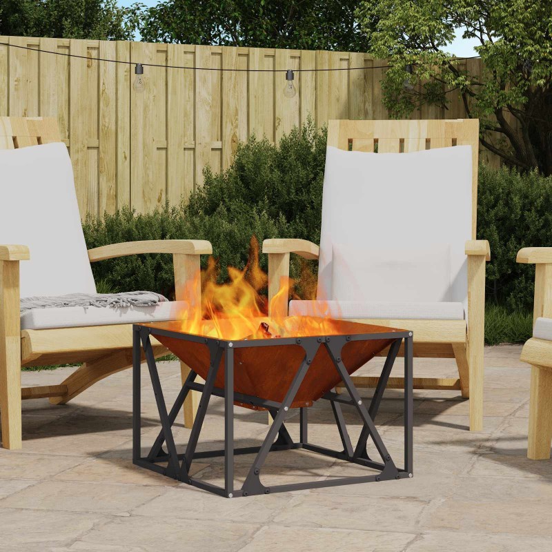 vidaXL Φωτιά Μπολ Σκ rusty 50 x 50 x 35 cm Ατσάλι Σκληρυθέν στον Αέρα