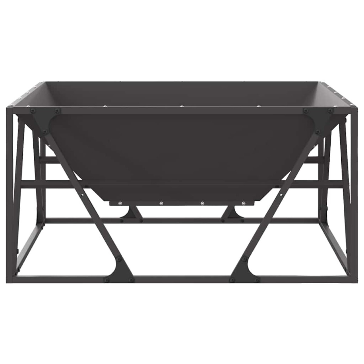 vidaXL Φωτιά Μπολ Μαύρο 80 x 80 x 40 cm Ατσάλι Σκληρυθέν στον Αέρα