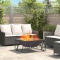 vidaXL Φωτιά Μπολ Μαύρο 80 x 80 x 40 cm Ατσάλι Σκληρυθέν στον Αέρα