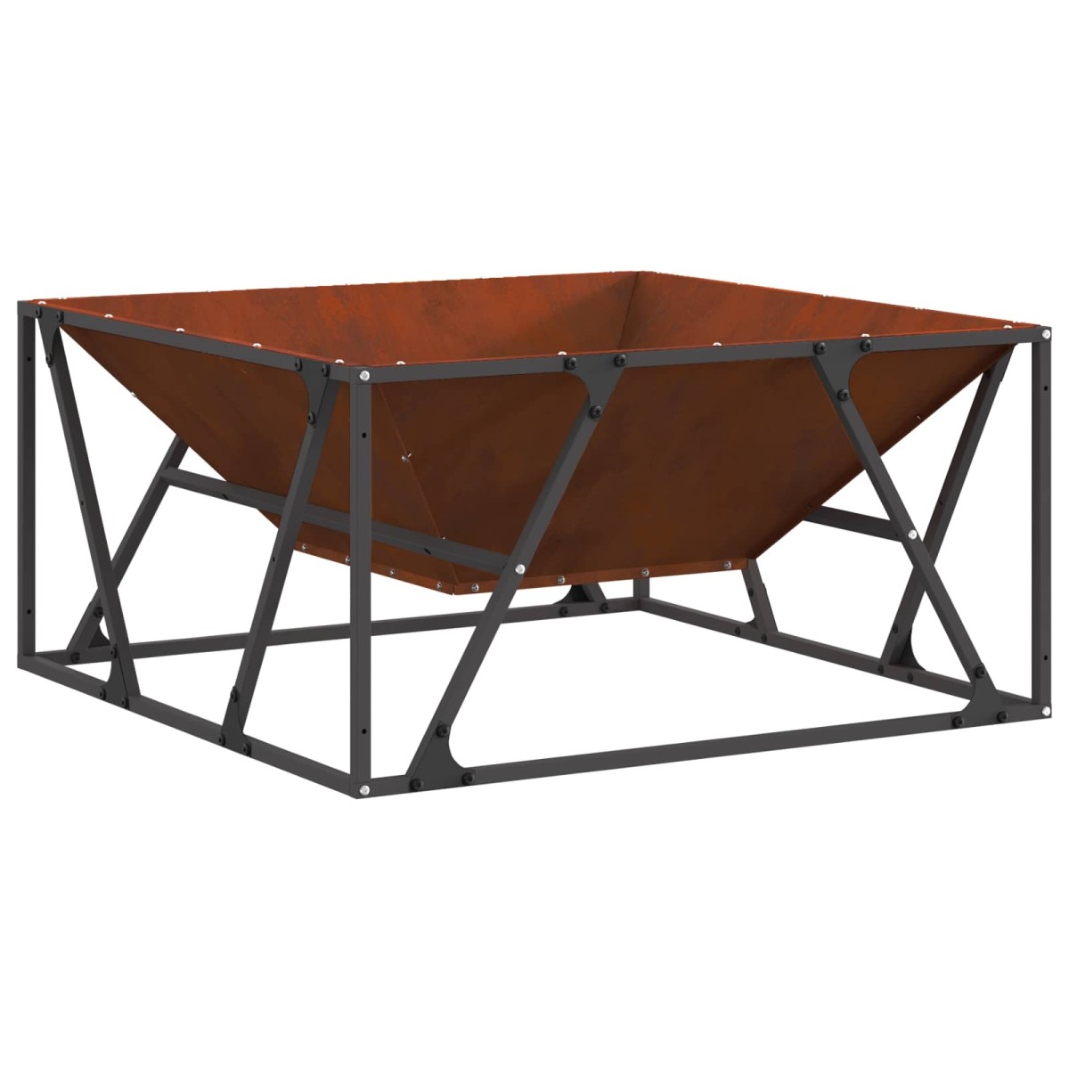 vidaXL Φωτιά Μπολ Σκ rusty 80 x 80 x 40 cm Ατσάλι Σκληρυθέν στον Αέρα