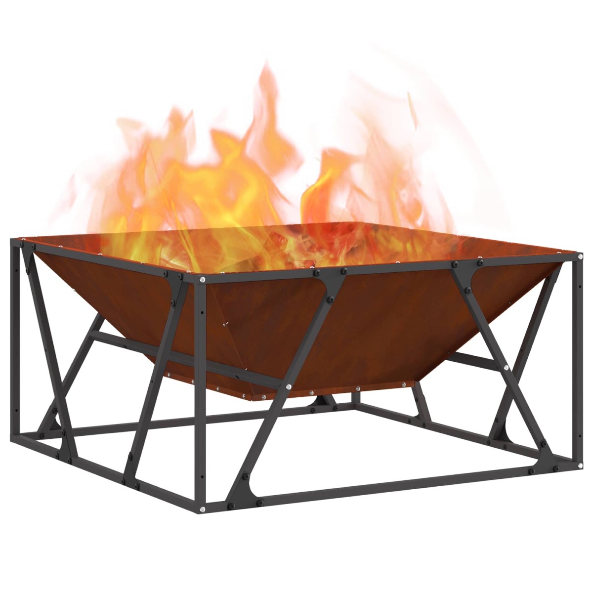 vidaXL Φωτιά Μπολ Σκ rusty 80 x 80 x 40 cm Ατσάλι Σκληρυθέν στον Αέρα