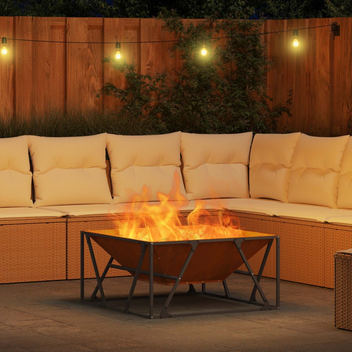 vidaXL Φωτιά Μπολ Σκ rusty 80 x 80 x 40 cm Ατσάλι Σκληρυθέν στον Αέρα