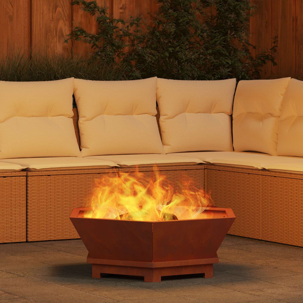 vidaXL Φωτιά Μπολ Σκ rusty 75 x 75 x 28 εκ. Ατσάλι Σκληρυθέν στον Αέρα