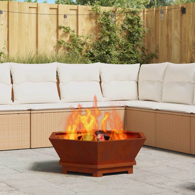 vidaXL Φωτιά Μπολ Σκ rusty 75 x 75 x 28 εκ. Ατσάλι Σκληρυθέν στον Αέρα
