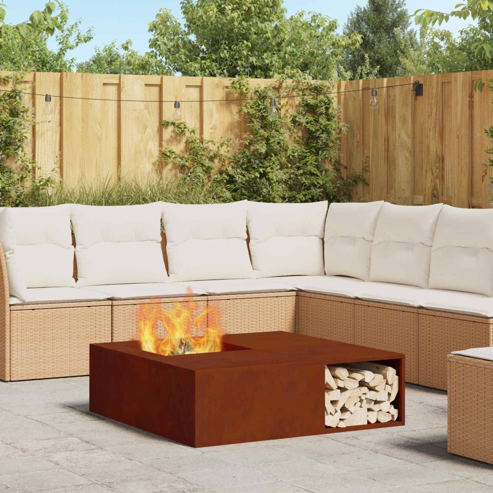 vidaXL Φωτιά Σκ rusty 100 x 100 x 30 cm Ατσάλι Σκληρυθέν στον Αέρα