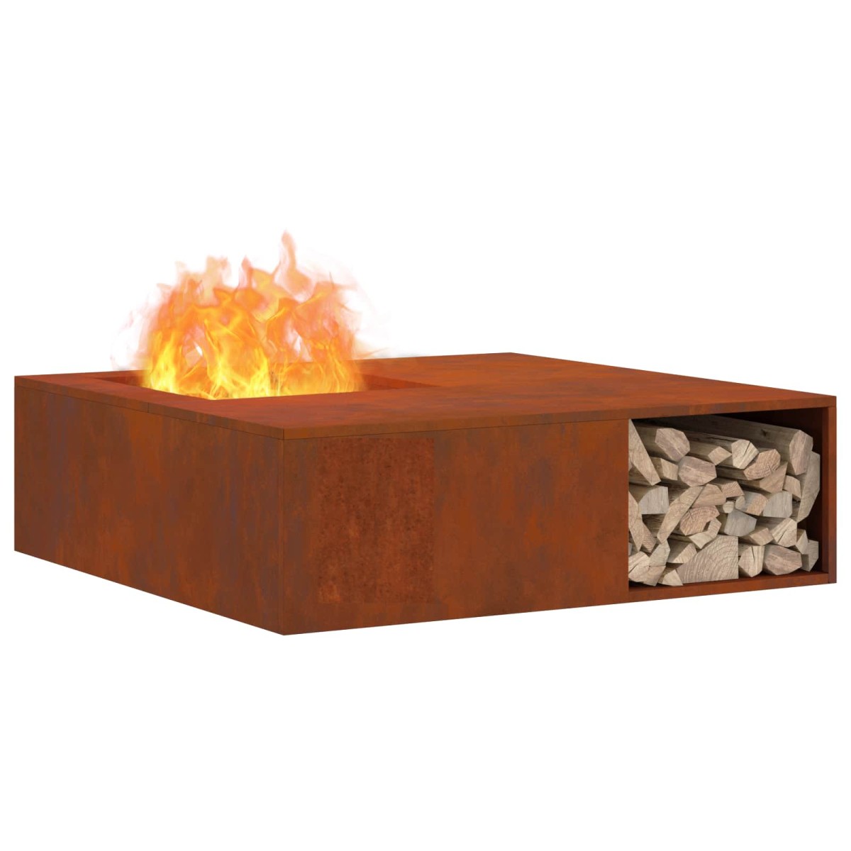 vidaXL Φωτιά Σκ rusty 100 x 100 x 30 cm Ατσάλι Σκληρυθέν στον Αέρα