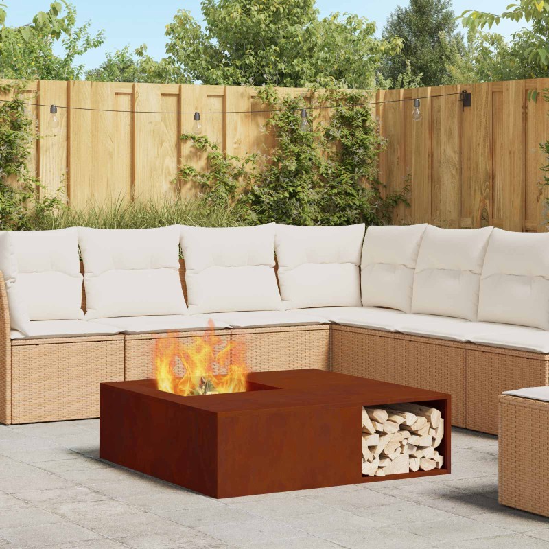 vidaXL Φωτιά Σκ rusty 100 x 100 x 30 cm Ατσάλι Σκληρυθέν στον Αέρα