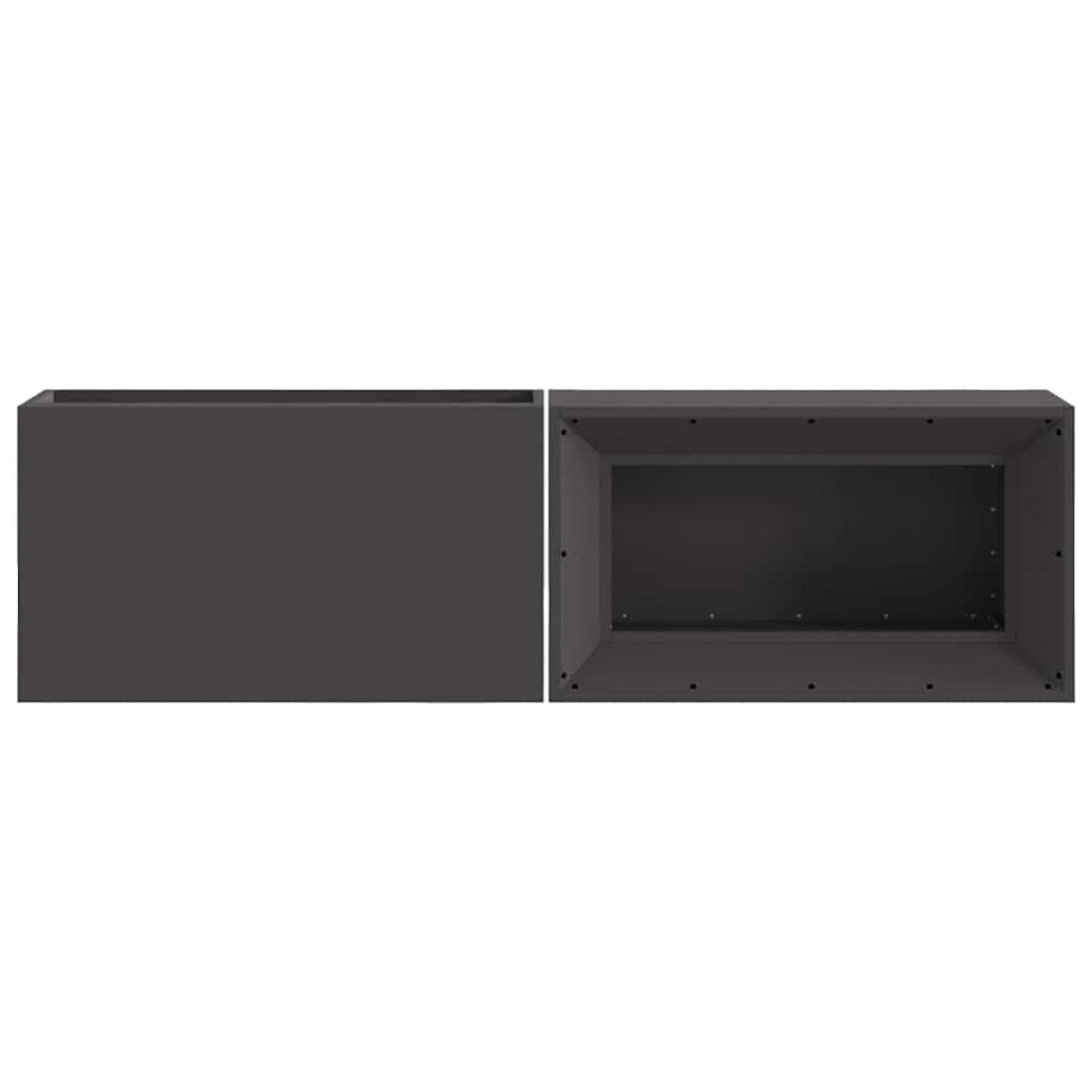 vidaXL Φωτιά Μπολ Μαύρο 160 x 45 x 35 εκ Ατσάλι Σκληρυθέν στον Αέρα