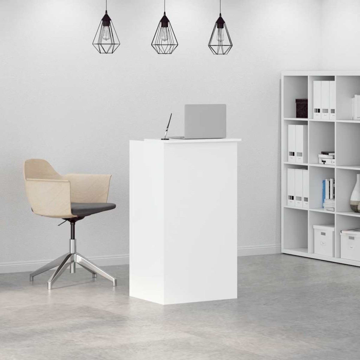 vidaXL Γραφείο Υποδοχής Λευκό 55x50x103,5 εκ. από Τεχνητό Ξύλο