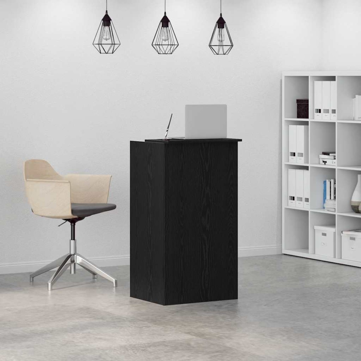 vidaXL Γραφείο υποδοχής Μαύρο 55x50x103,5 cm Κατασκευασμένο ξύλο