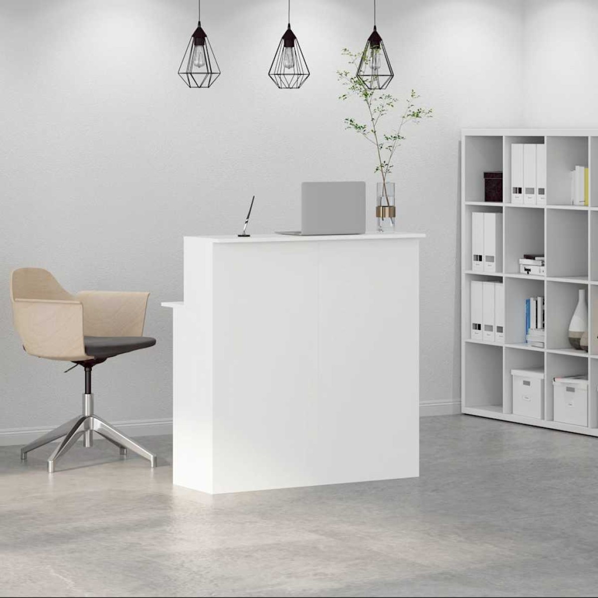 vidaXL Γραφείο Υποδοχής Λευκό 100x50x103,5 εκ. από Τεχνητό Ξύλο