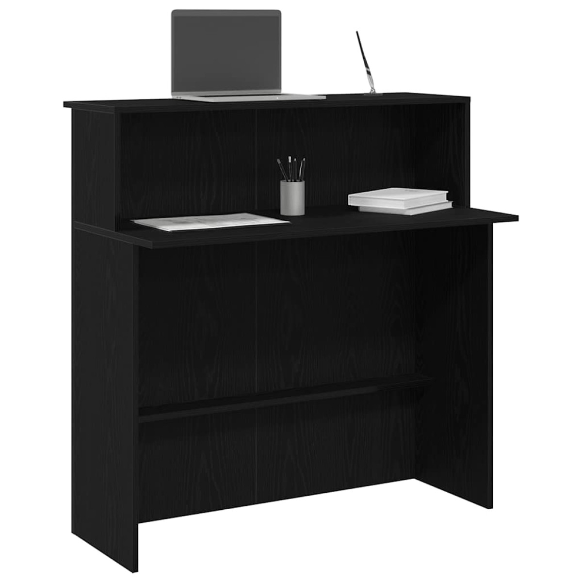 vidaXL Γραφείο υποδοχής Μαύρο 100x50x103,5 cm Κατασκευασμένο ξύλο