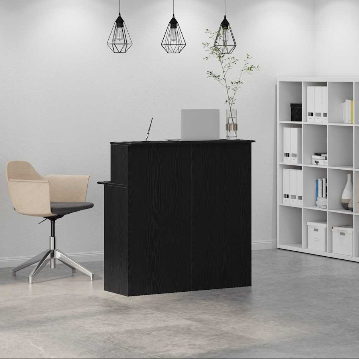 vidaXL Γραφείο υποδοχής Μαύρο 100x50x103,5 cm Κατασκευασμένο ξύλο