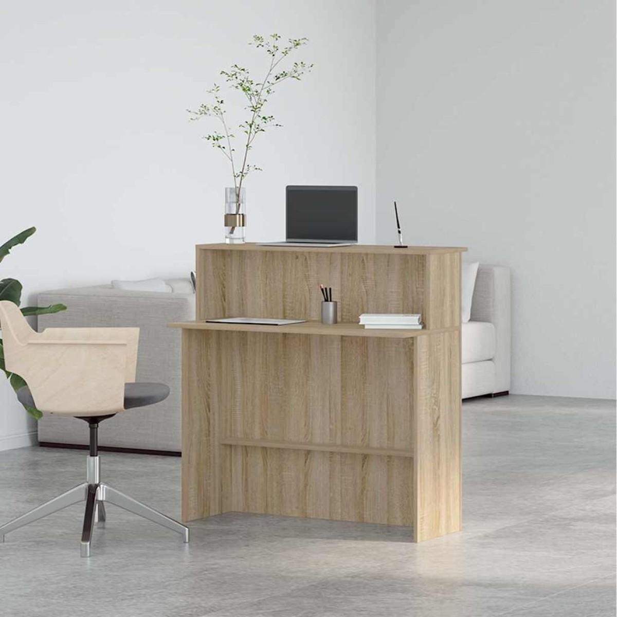 vidaXL Γραφείο Υποδοχής από Ξύλο Sonoma Δρυς 100x50x103,5 εκ. από Τεχνητό Ξύλο