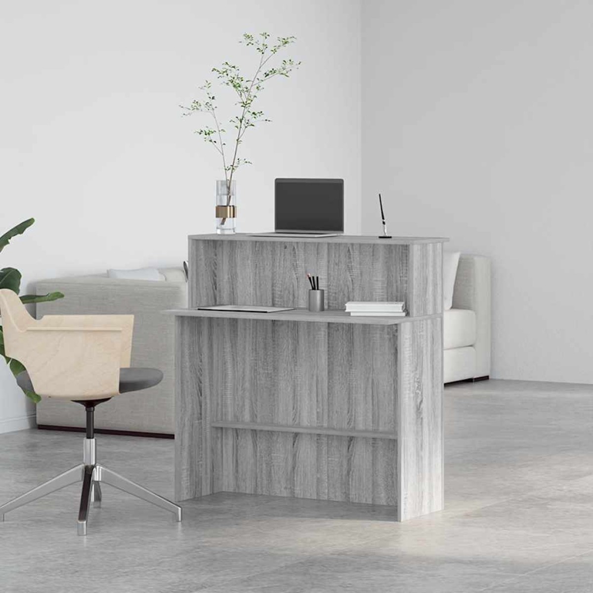 vidaXL Γραφείο υποδοχής 100x50x103,5 εκ. Επεξεργασμένο Ξύλο