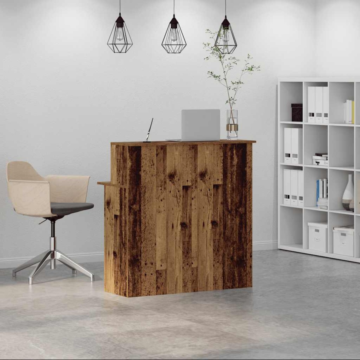 vidaXL Γραφείο υποδοχής Παλιό Ξύλο 100x50x103,5 εκ. Επεξεργασμένο Ξύλο
