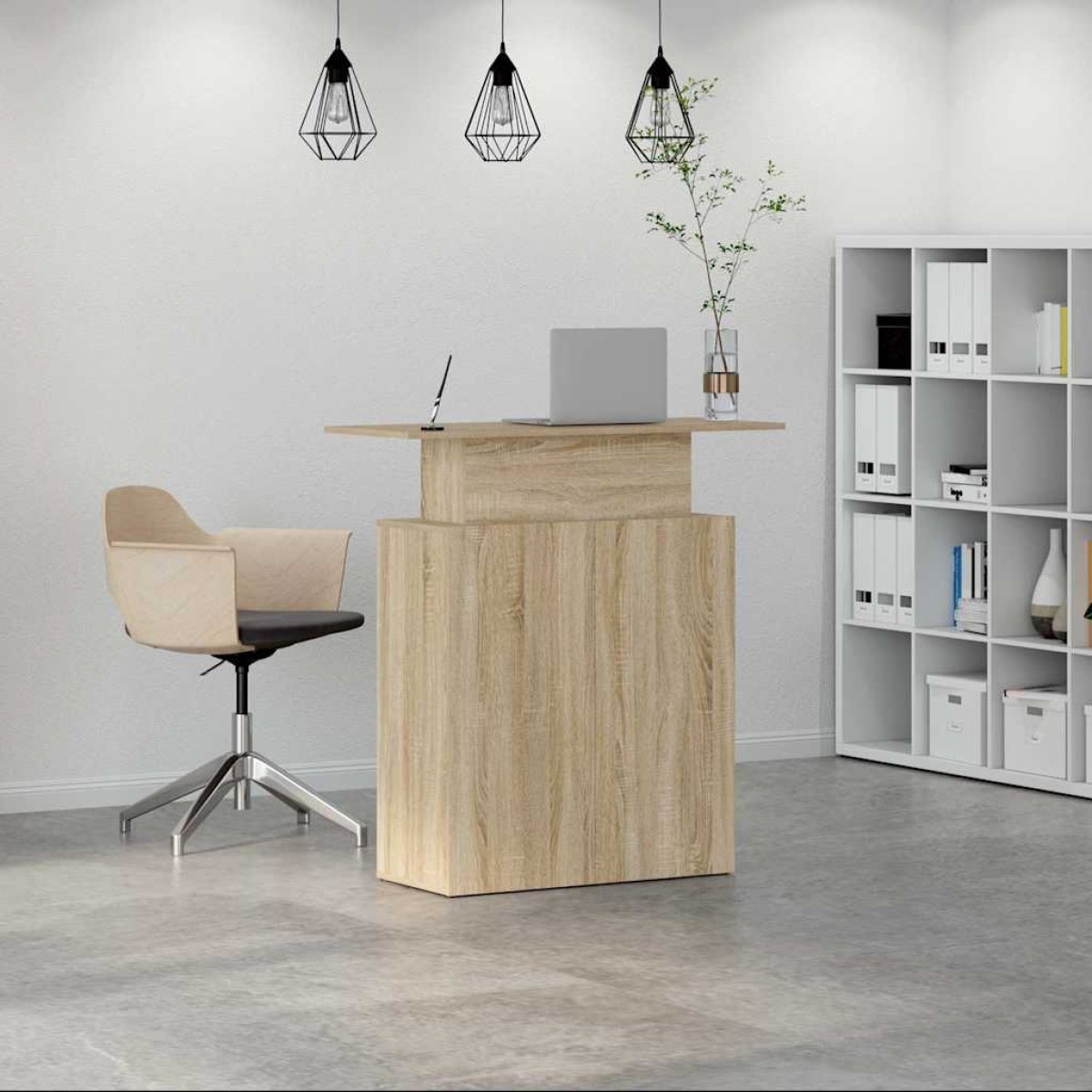 vidaXL Γραφείο Υποδοχής από Sonoma Δρυς 100x40x104 εκ. από Τεχνητό Ξύλο