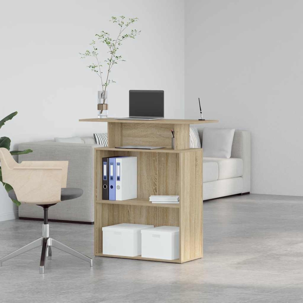 vidaXL Γραφείο Υποδοχής από Sonoma Δρυς 100x40x104 εκ. από Τεχνητό Ξύλο