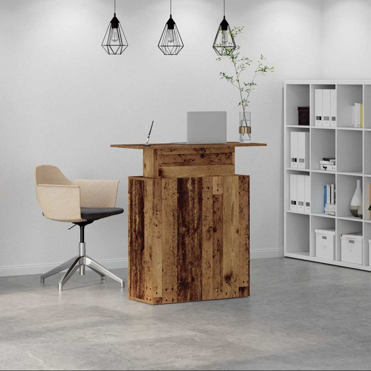 vidaXL Γραφείο υποδοχής Παλιό Ξύλο 100x40x104 εκ. Επεξεργασμένο Ξύλο