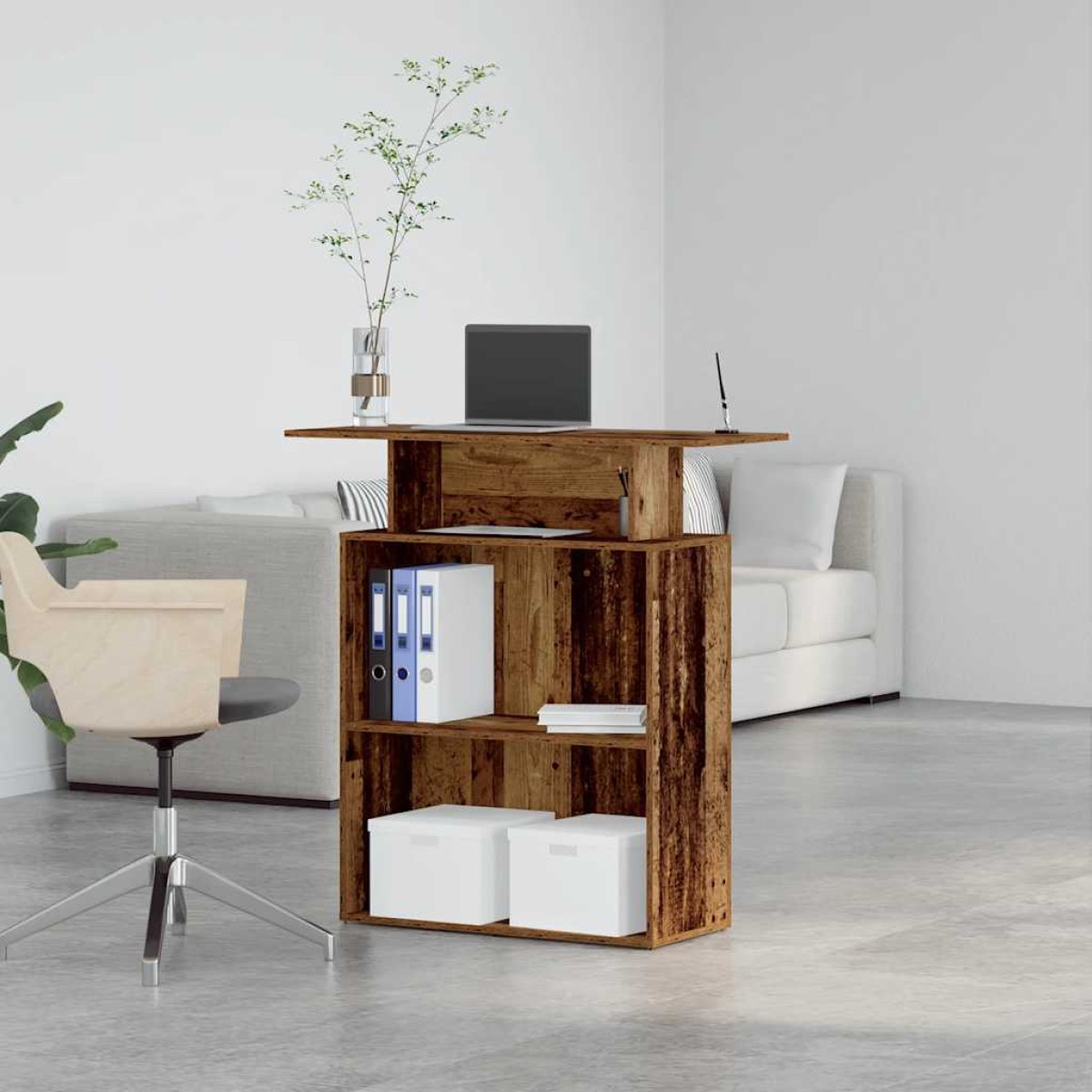 vidaXL Γραφείο υποδοχής Παλιό Ξύλο 100x40x104 εκ. Επεξεργασμένο Ξύλο