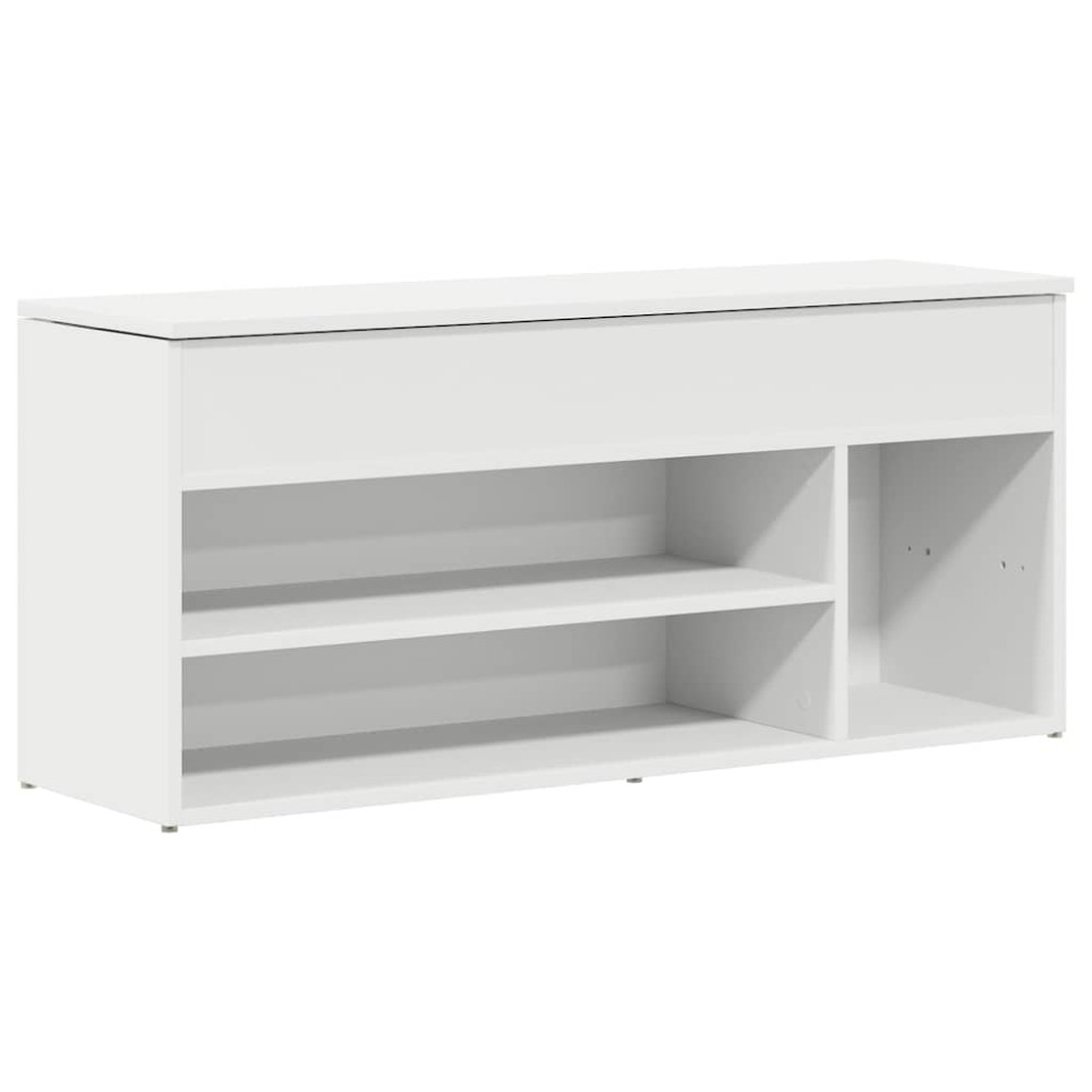 Πάγκος παπουτσιών vidaXL Λευκό 102x30,5x45 cm Κατασκευασμένο ξύλο