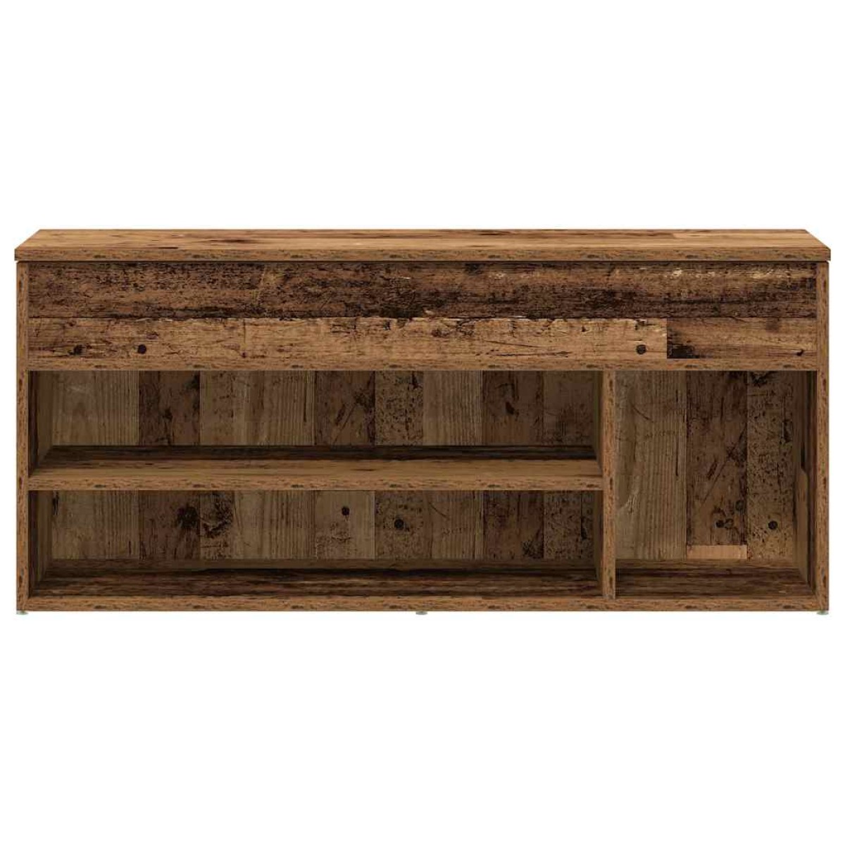 Πάγκος παπουτσιών vidaXL Παλαιό ξύλο 102x30,5x45 cm Ξύλο μηχανής
