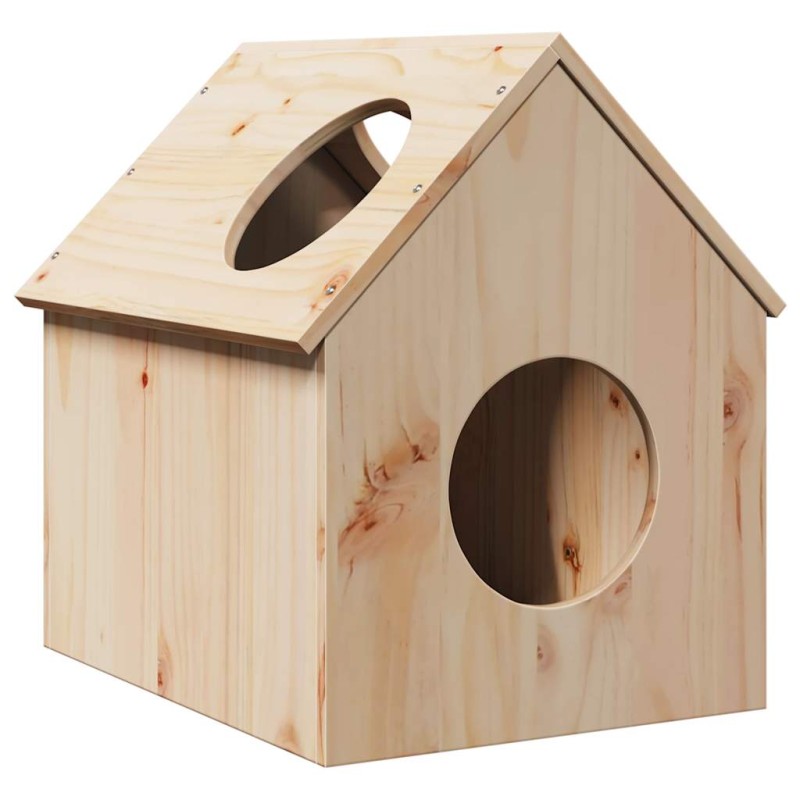 vidaXL Σπίτι για γάτες 41x50x50 cm από μασίφ ξύλο πεύκο