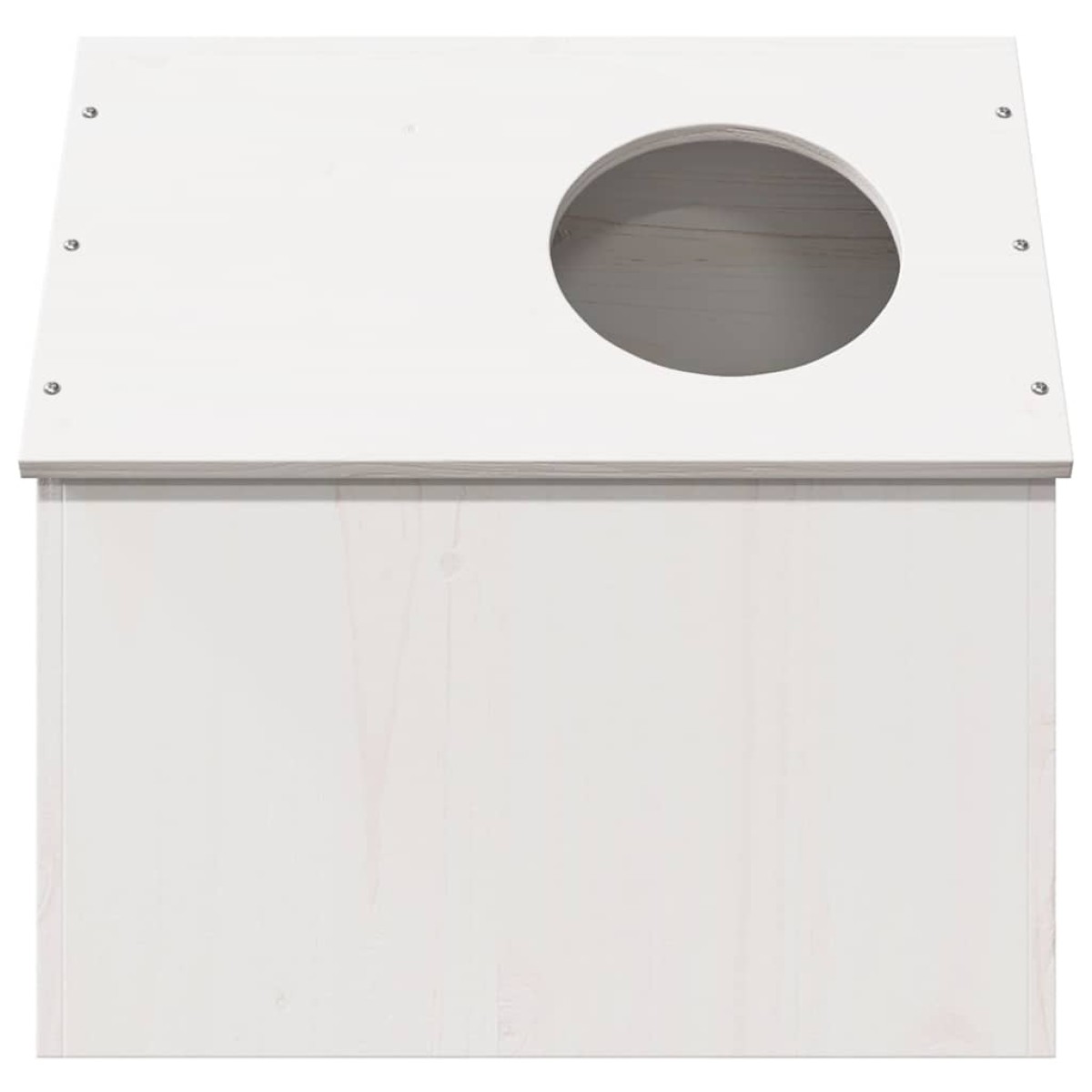 vidaXL σπιτάκι για γάτες λευκό 41x50x50 cm από μασίφ ξύλο πεύκο