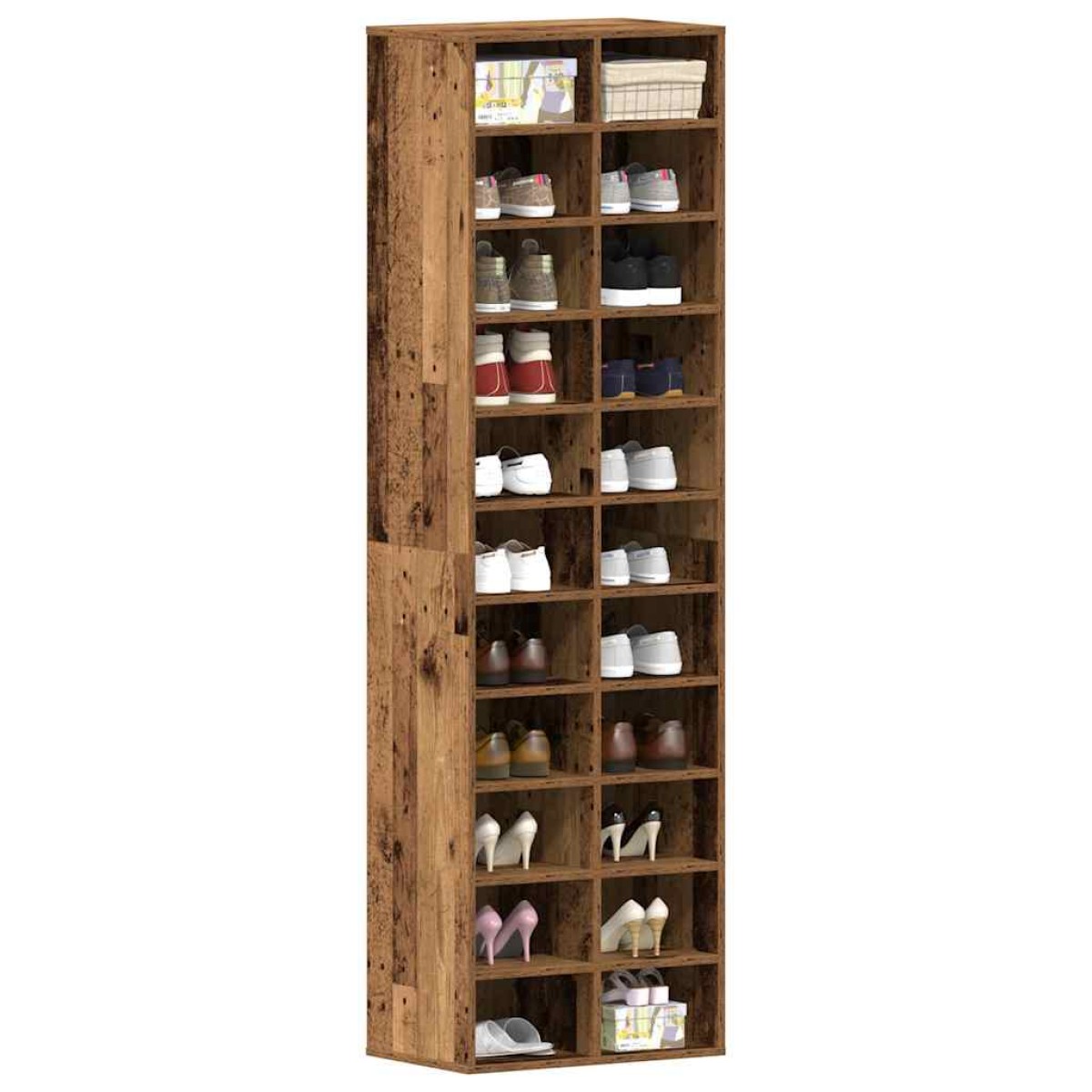 ντουλάπι παπουτσιών vidaXL Παλιό ξύλο 54x34x183 cm Κατασκευασμένο ξύλο
