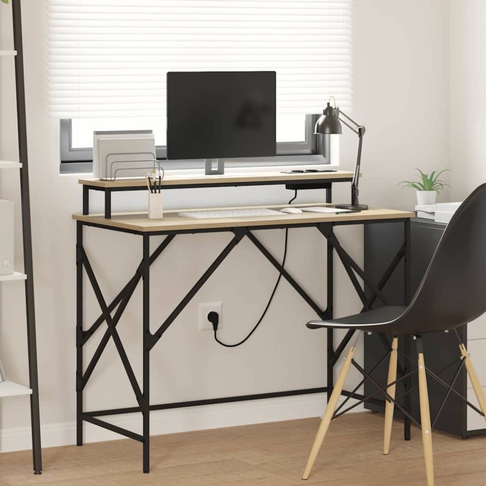 vidaXL Γραφείο Δρύς Sonoma 100 x 50 x 86,5 εκ Επεξεργασμένο Ξύλο