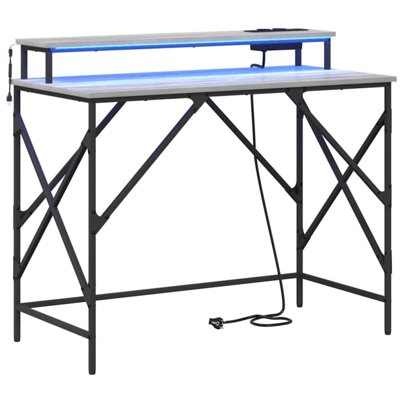 vidaXL Γραφείο Γκρίζο Σονομα 100 x 50 x 86,5 εκ Επεξεργασμένο Ξύλο
