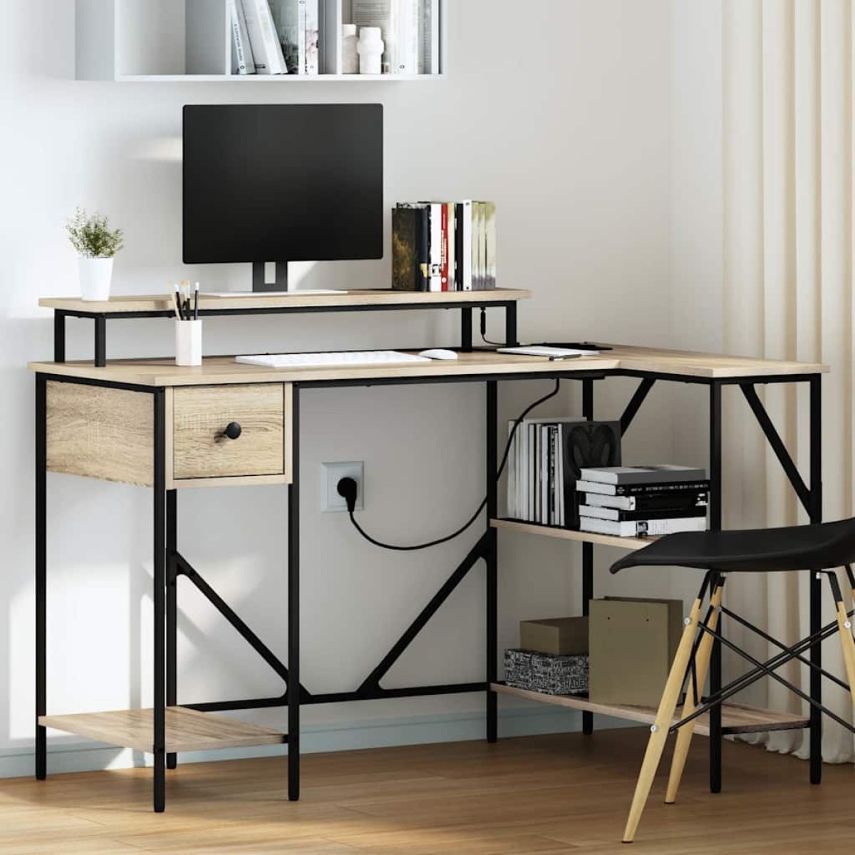 vidaXL Γραφείο Δρύς Sonoma 120 x 79 x 86,5 εκ. Επεξεργασμένο Ξύλο