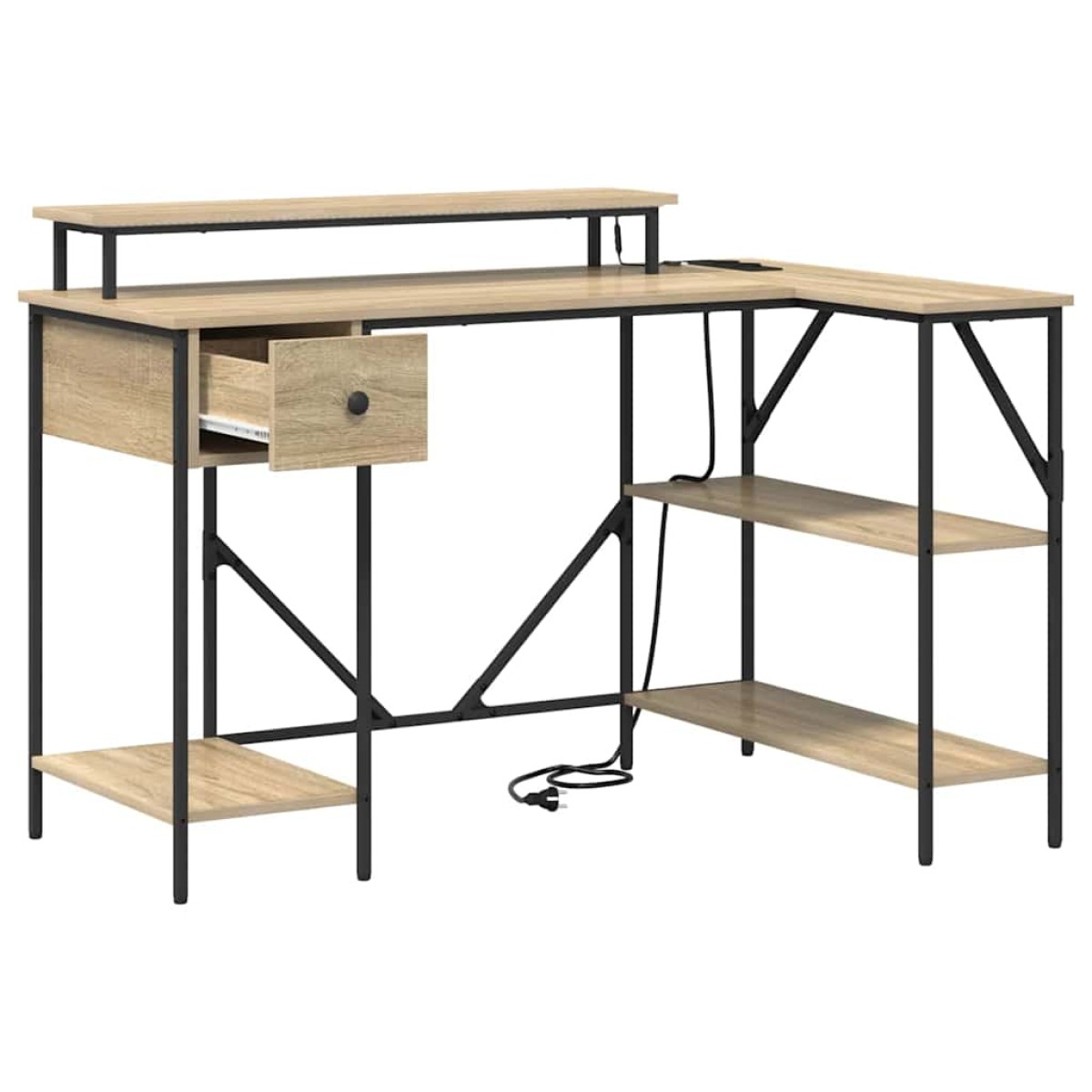 vidaXL Γραφείο Δρύς Sonoma 120 x 79 x 86,5 εκ. Επεξεργασμένο Ξύλο