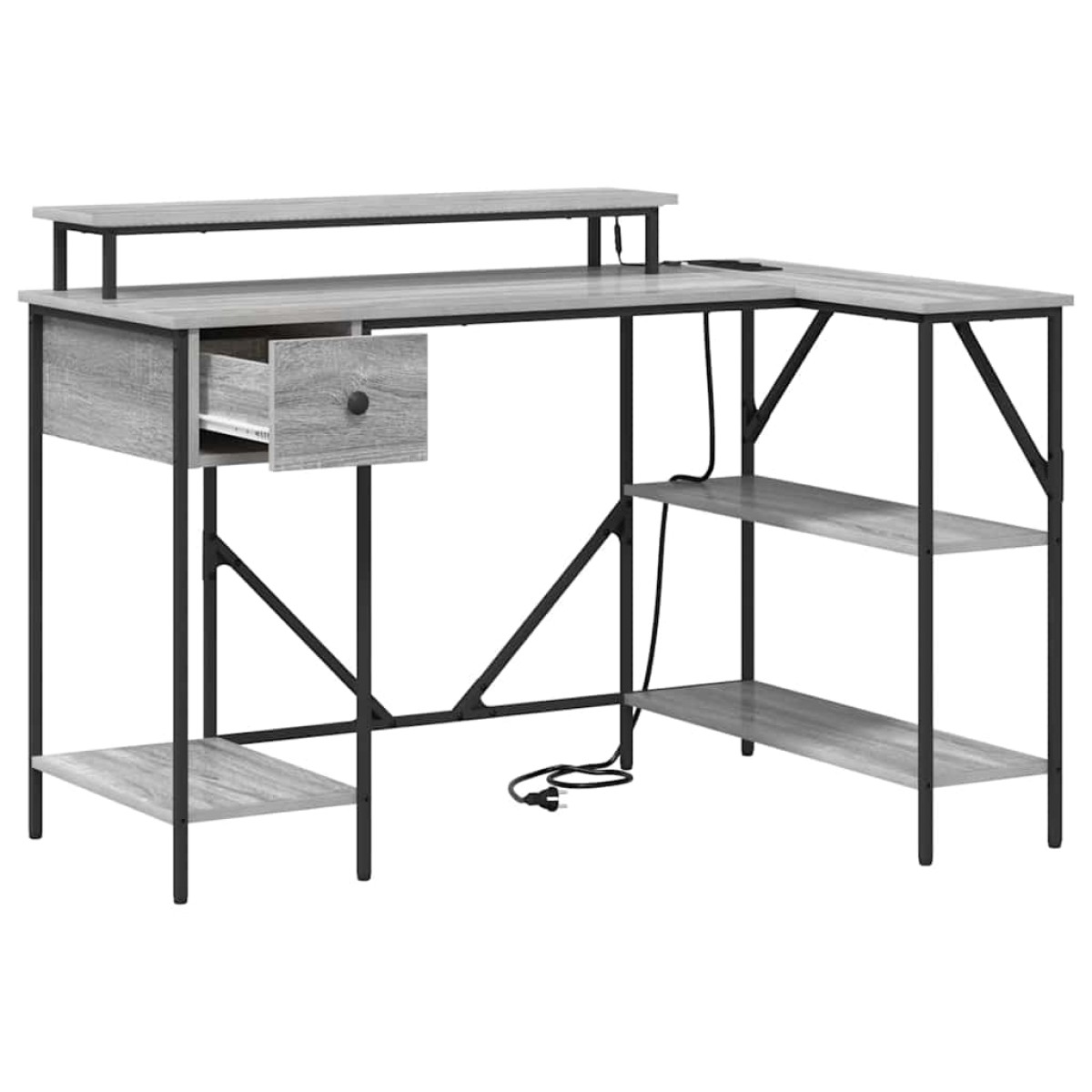 vidaXL Γραφείο Γκρίζο Σονομα 120 x 79 x 86,5 εκ. Επεξεργασμένο Ξύλο