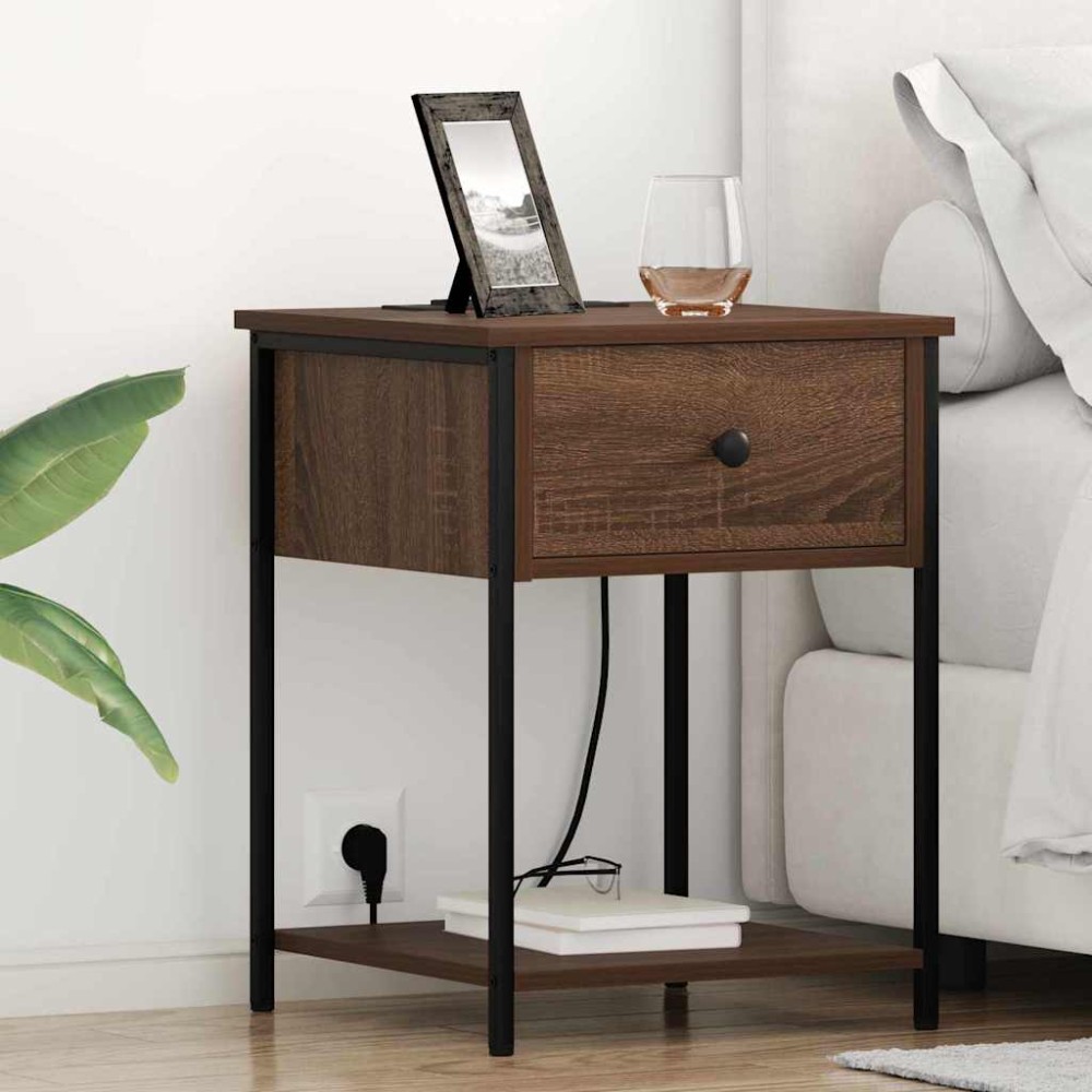 vidaXL Κομοδίνο Καφέ δρυς 42 x 41 x 56 εκ. Επεξεργασμένο Ξύλο