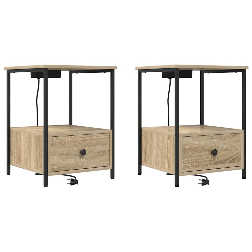 vidaXL Κομοδίνο 2 τμχ. Δρύς Sonoma 42 x 41 x 56 εκ. Επεξεργασμένο Ξύλο