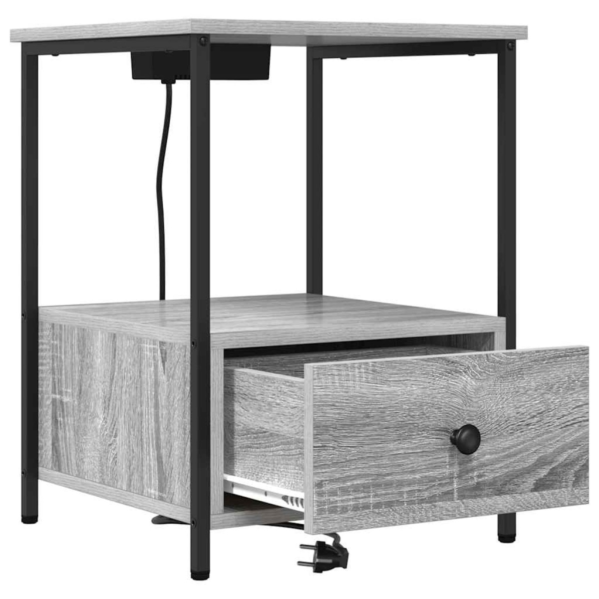 vidaXL Κομοδίνο 2 τμχ. Γκρίζο Σονομα 42 x 41 x 56 εκ.