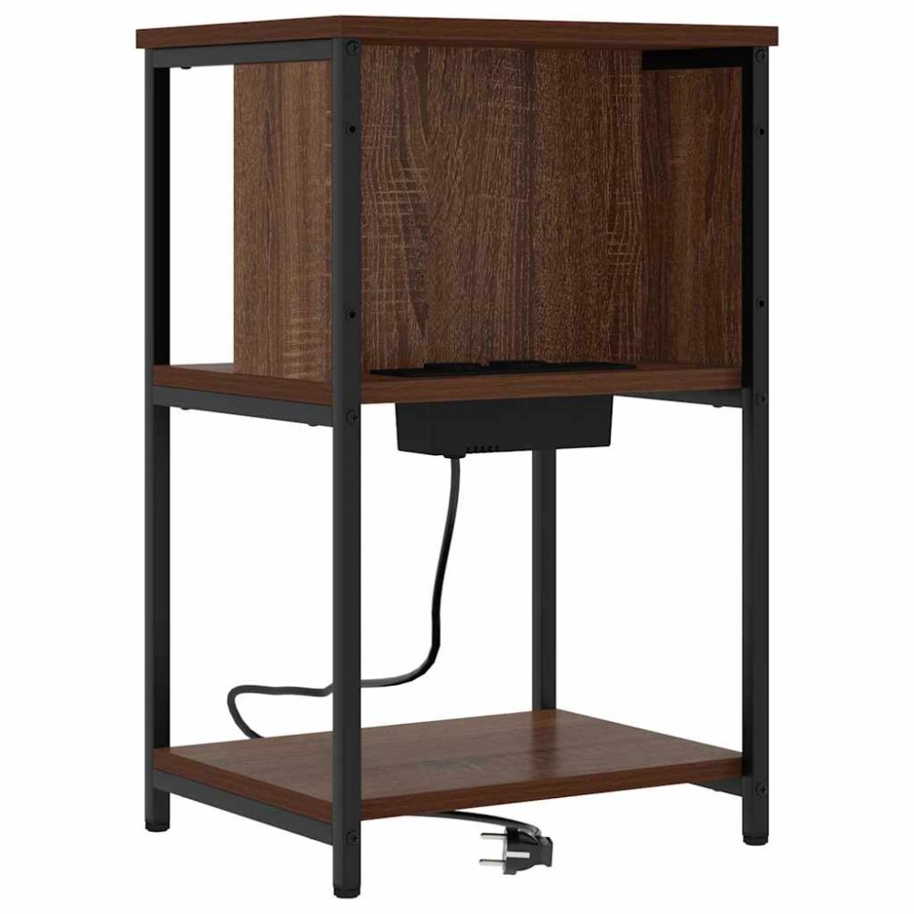 vidaXL Κομοδίνο Καφέ δρυς 38 x 31 x 61 εκ Επεξεργασμένο Ξύλο