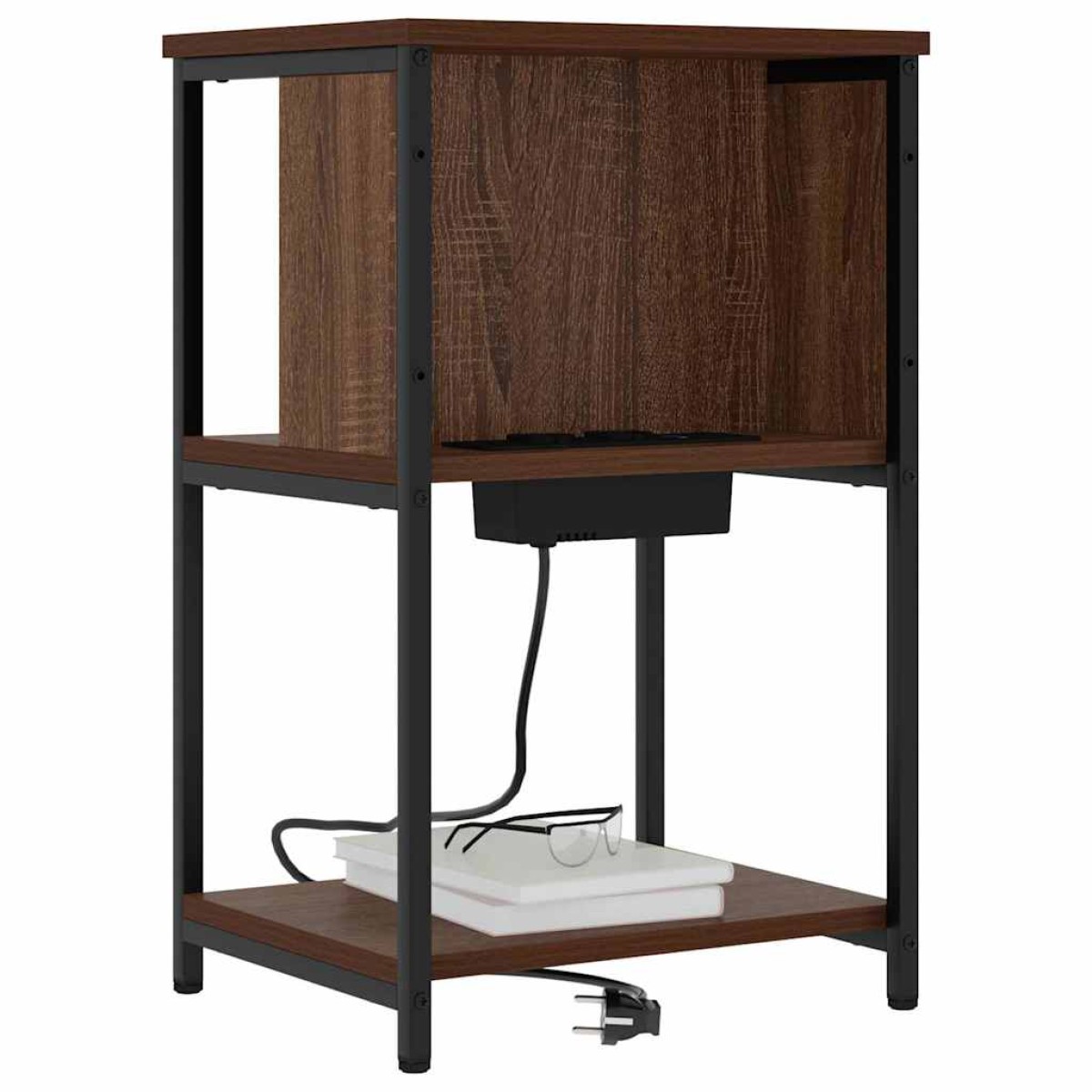 vidaXL Κομοδίνο 2 τεμ. Καφέ δρυς 38 x 31 x 61 εκ Επεξεργασμένο Ξύλο