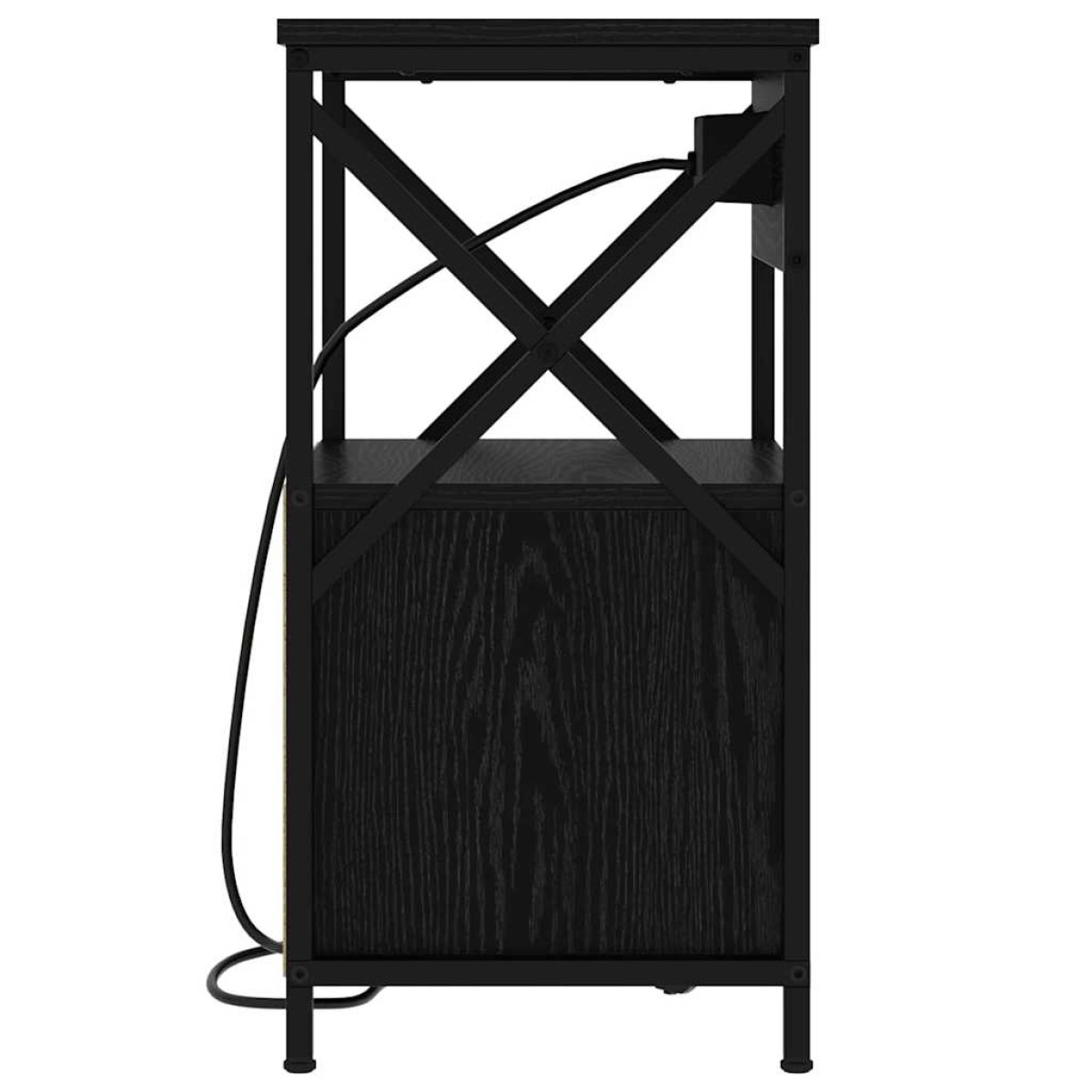 vidaXL Κομοδίνο Μαύρη Οξυά 40 x 31 x 60 εκ. Επεξεργασμένο Ξύλο