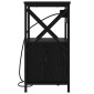 vidaXL Κομοδίνο Μαύρη Οξυά 40 x 31 x 60 εκ. Επεξεργασμένο Ξύλο