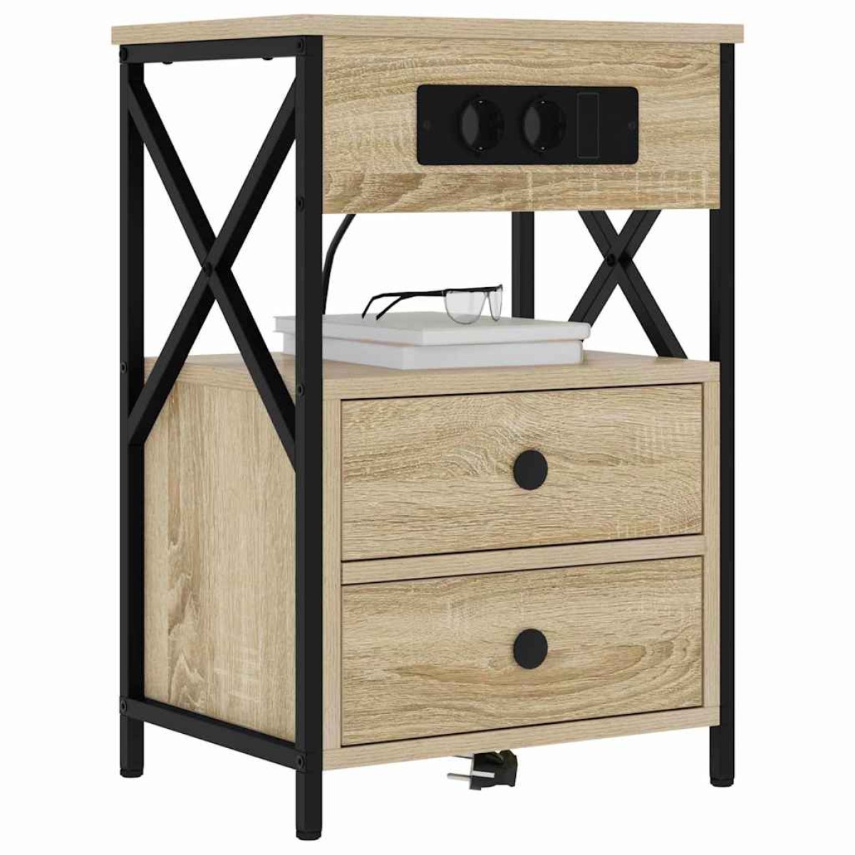 vidaXL Κομοδίνο Δρύς Sonoma 40 x 31 x 60 εκ. Επεξεργασμένο Ξύλο
